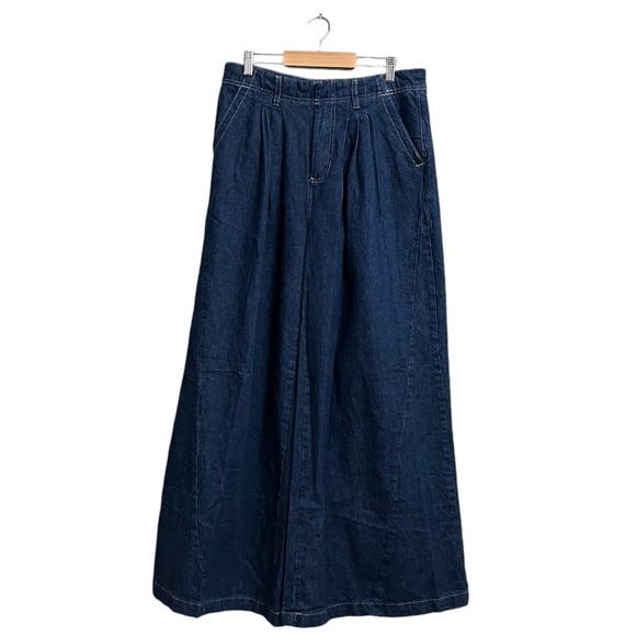 Free People We The Free Equinox Denim Trousers in Ritual Blue - Picture 6 of 13